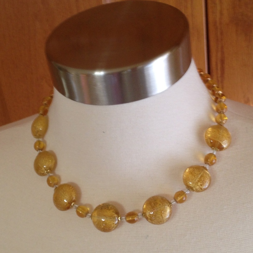 Glass Of Venice-Murano Glass Collar Necklace - Euc